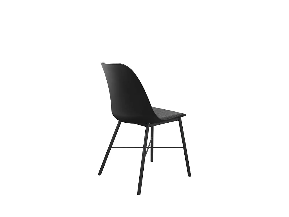 Curvi - Lot de 2 chaises en plastique et métal - Noir