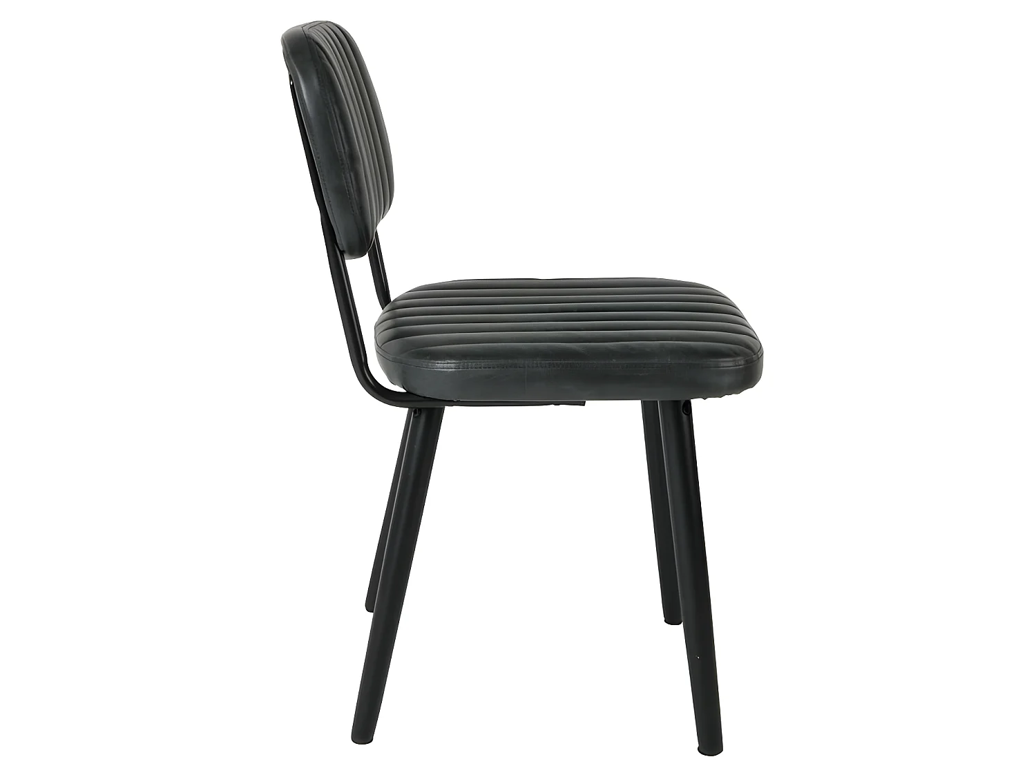 Jake Worn - Chaise rétro capitonnée - Noir