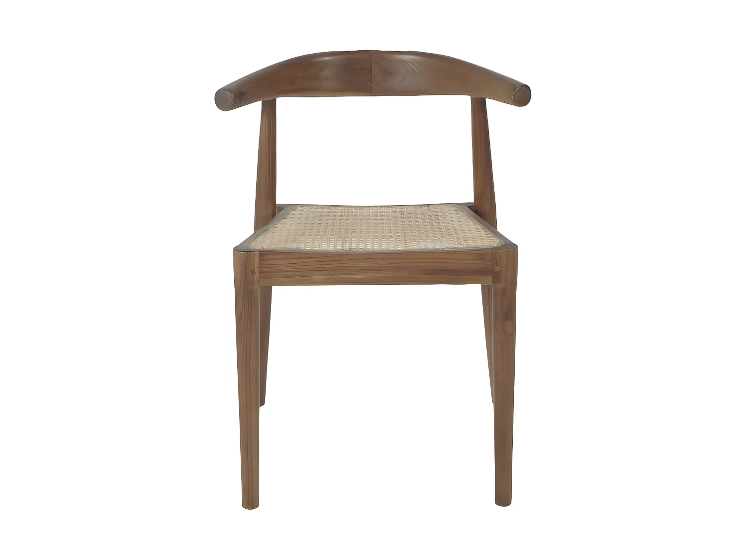 Bunga - Lot de 2 chaises en teck et cannage - Bois foncé