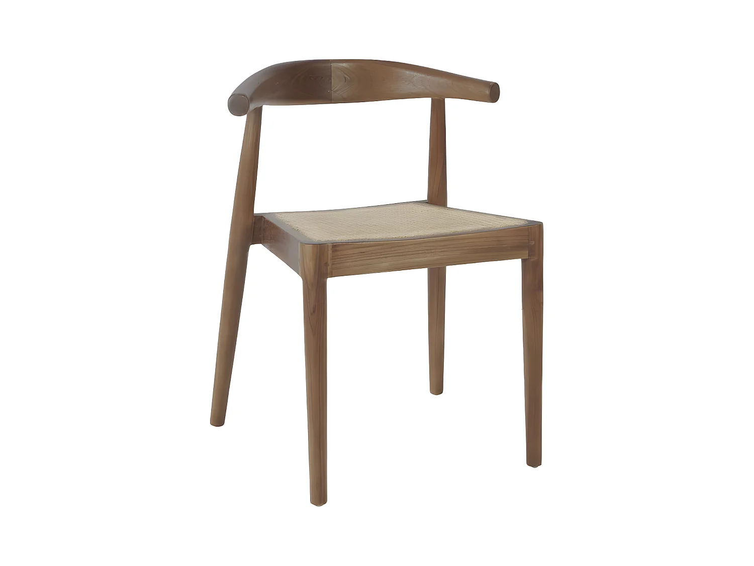 Bunga - Lot de 2 chaises en teck et cannage - Bois foncé