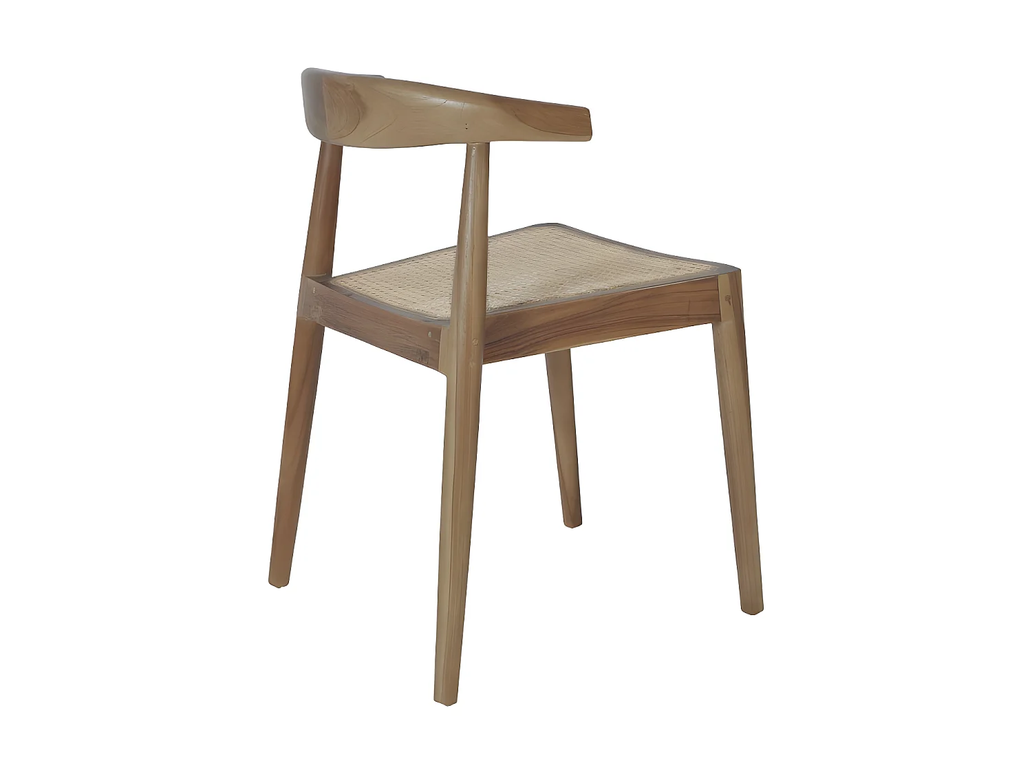 Bunga - Lot de 2 chaises en teck et cannage - Bois foncé