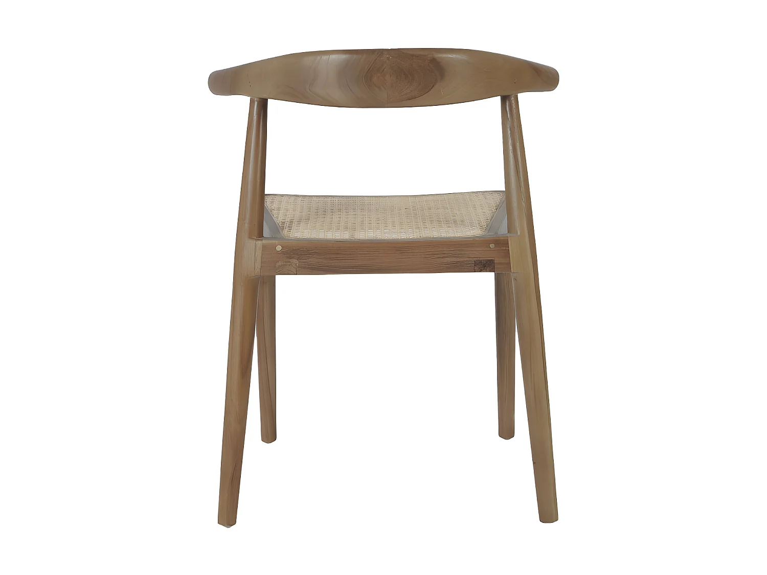 Bunga - Lot de 2 chaises en teck et cannage - Bois foncé