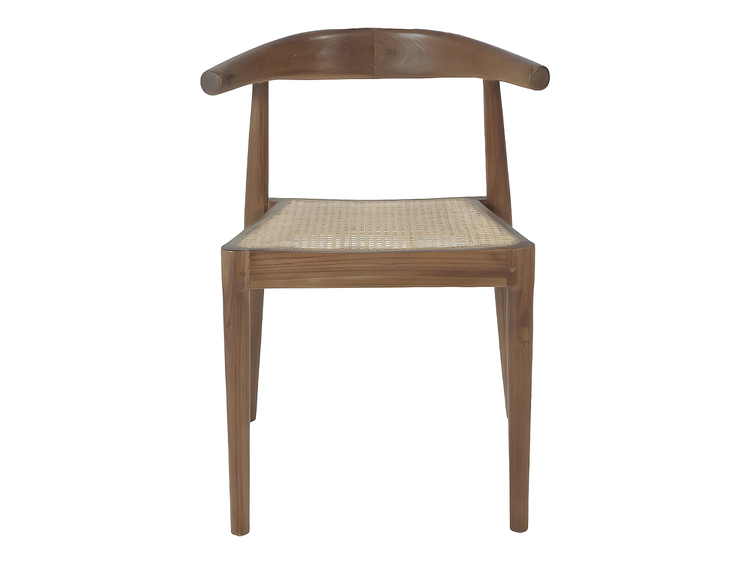 Bunga - Lot de 2 chaises en teck et cannage - Bois foncé