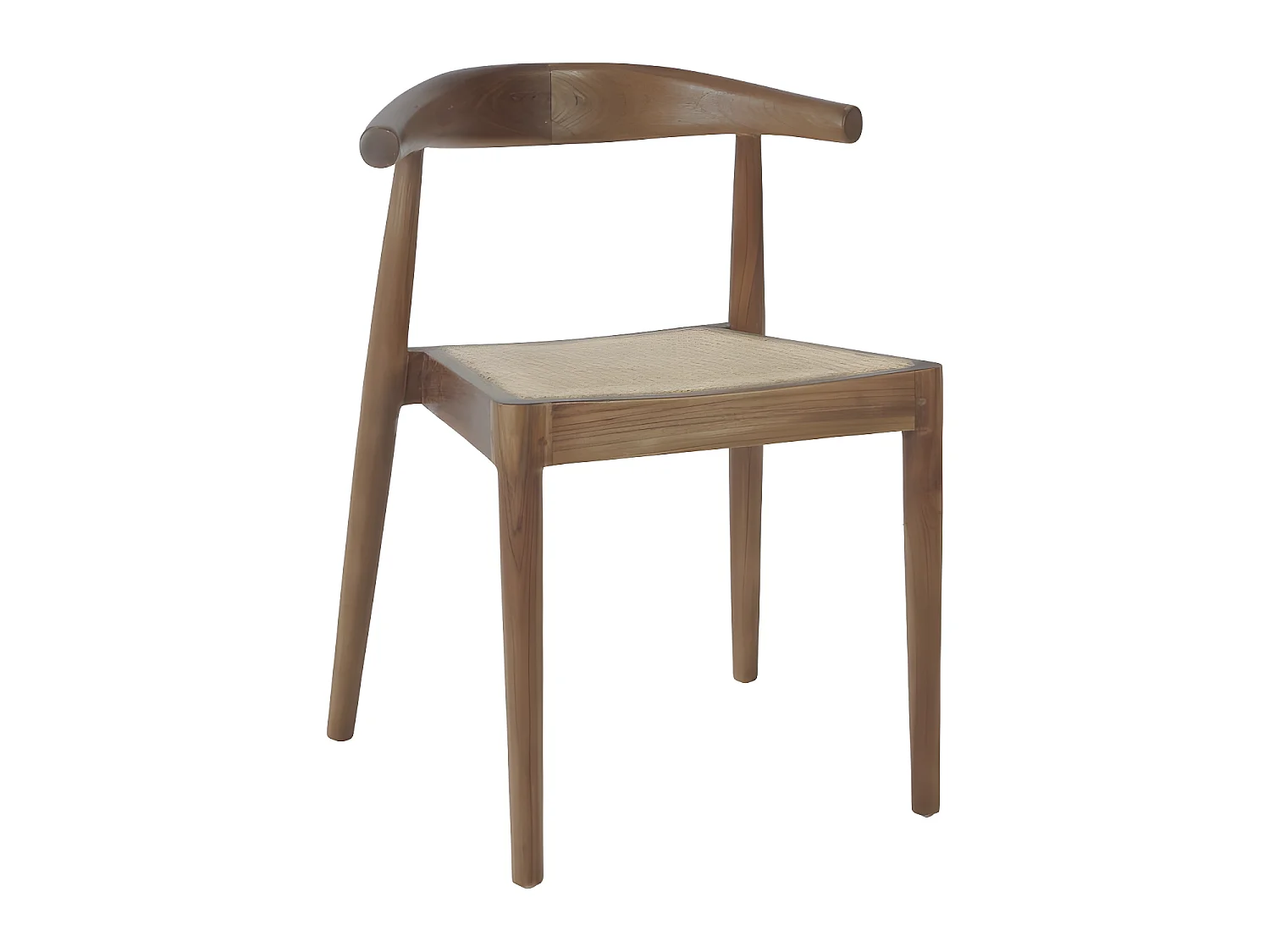 Bunga - Lot de 2 chaises en teck et cannage - Bois foncé
