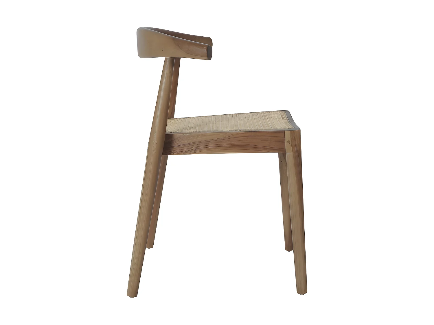 Bunga - Lot de 2 chaises en teck et cannage - Bois foncé
