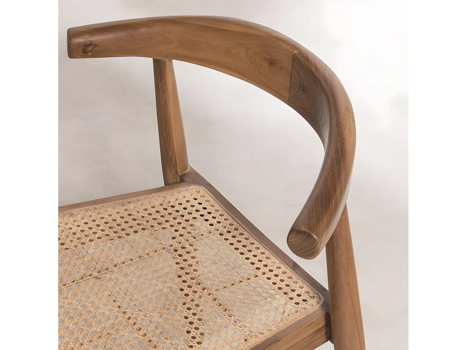 Bunga - Lot de 2 chaises en teck et cannage - Bois foncé