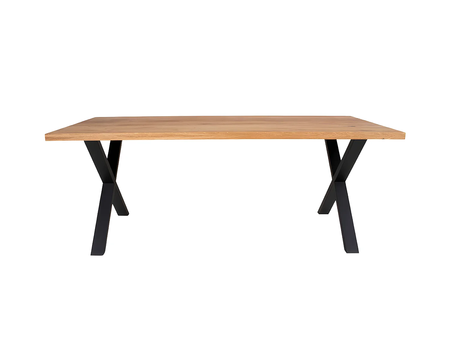 Montpellier - Table à manger 8 personnes en bois et métal - Bois clair / noir