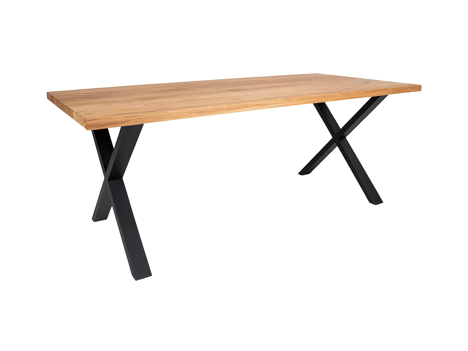 Montpellier - Table à manger 8 personnes en bois et métal - Bois clair / noir