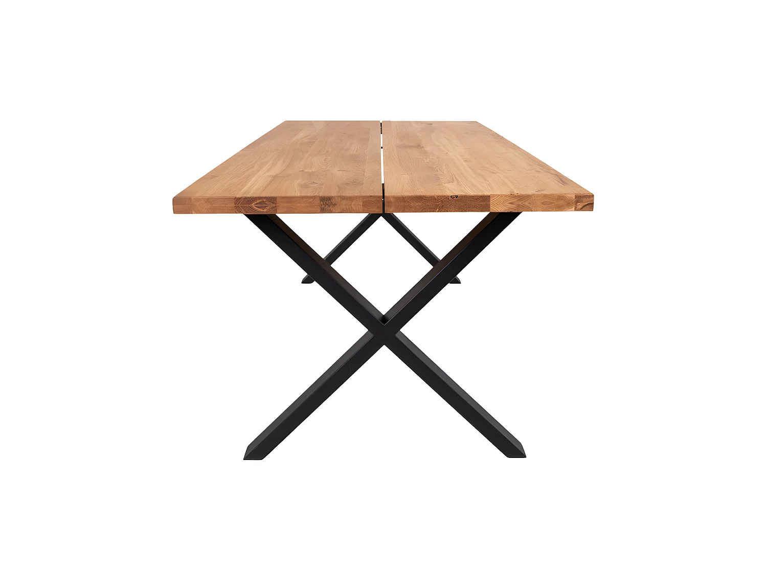 Montpellier - Table à manger 8 personnes en bois et métal - Bois clair / noir