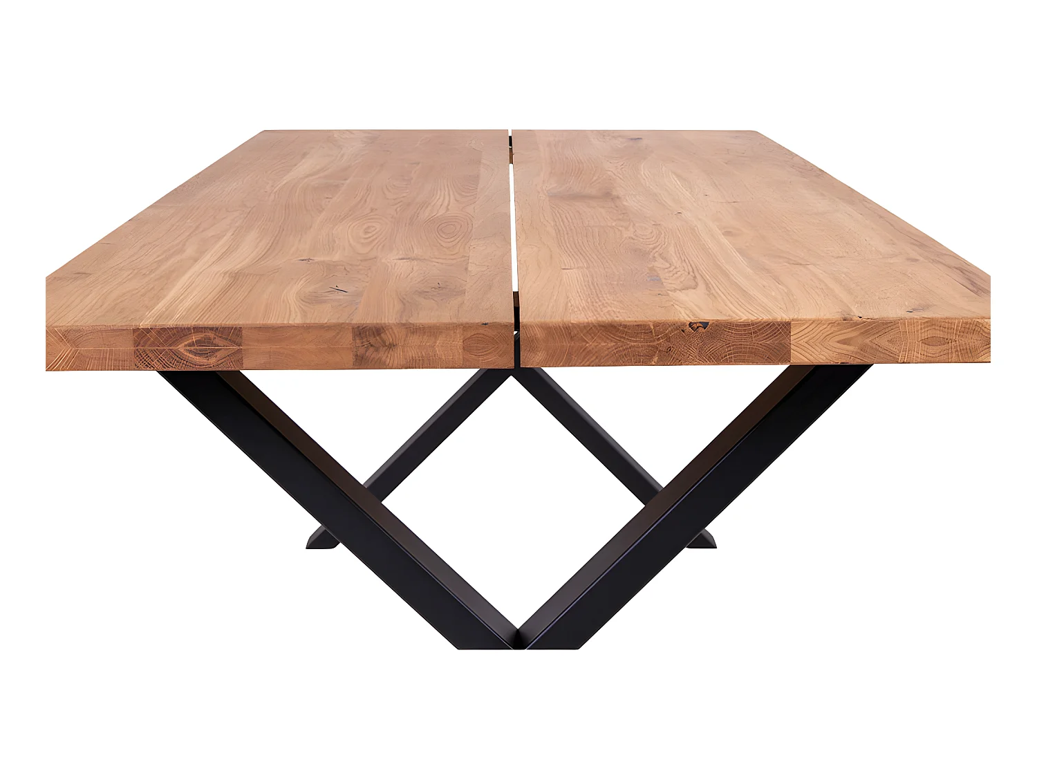 Montpellier - Table à manger 8 personnes en bois et métal - Bois clair / noir