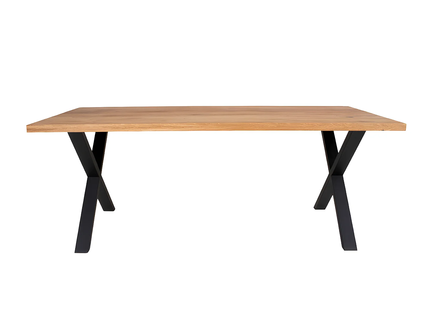 Montpellier - Table à manger 8 personnes en bois et métal - Bois clair / noir