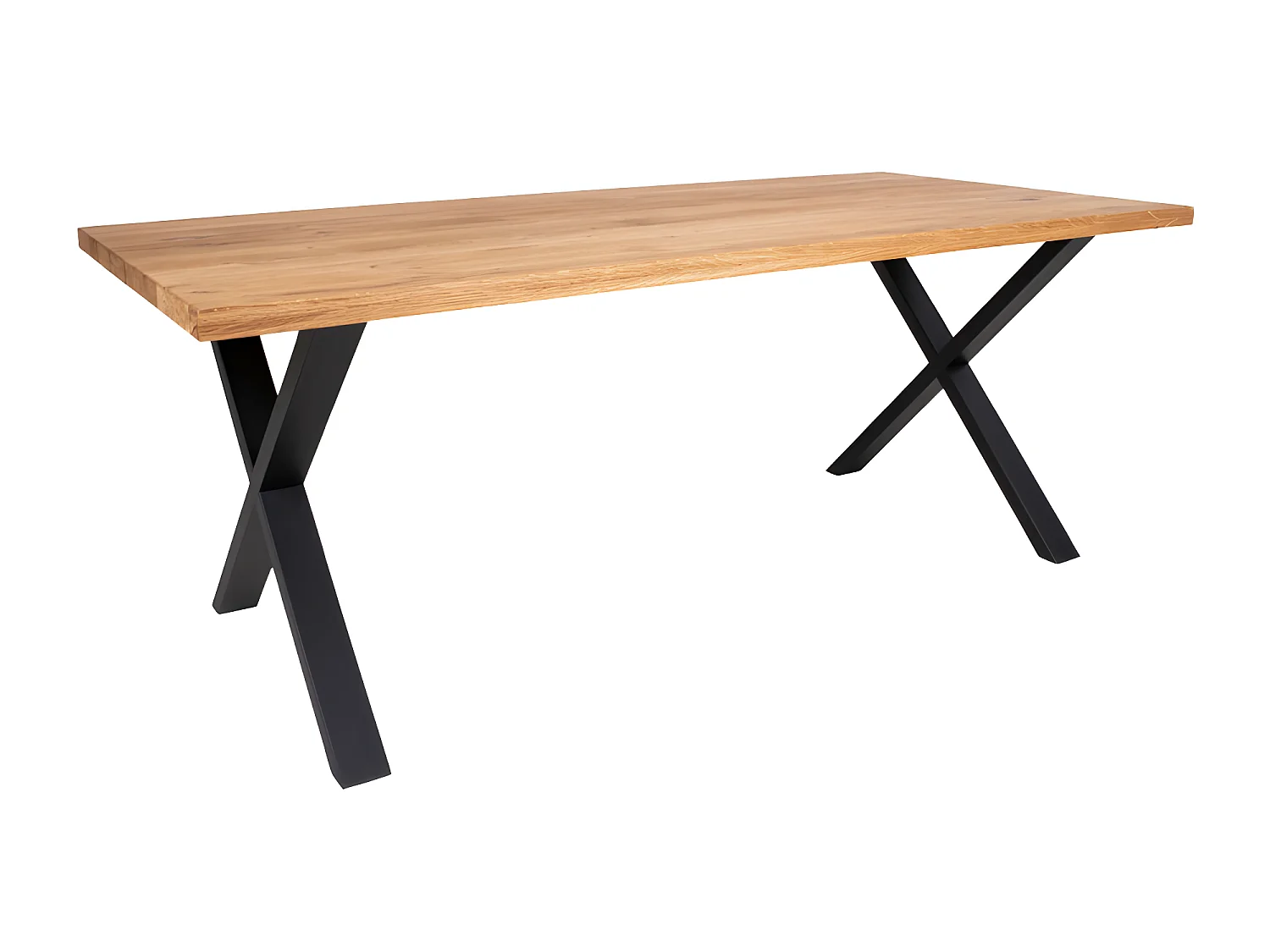 Montpellier - Table à manger 8 personnes en bois et métal - Bois clair / noir