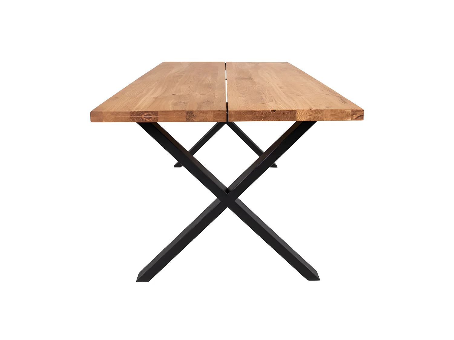 Montpellier - Table à manger 8 personnes en bois et métal - Bois clair / noir