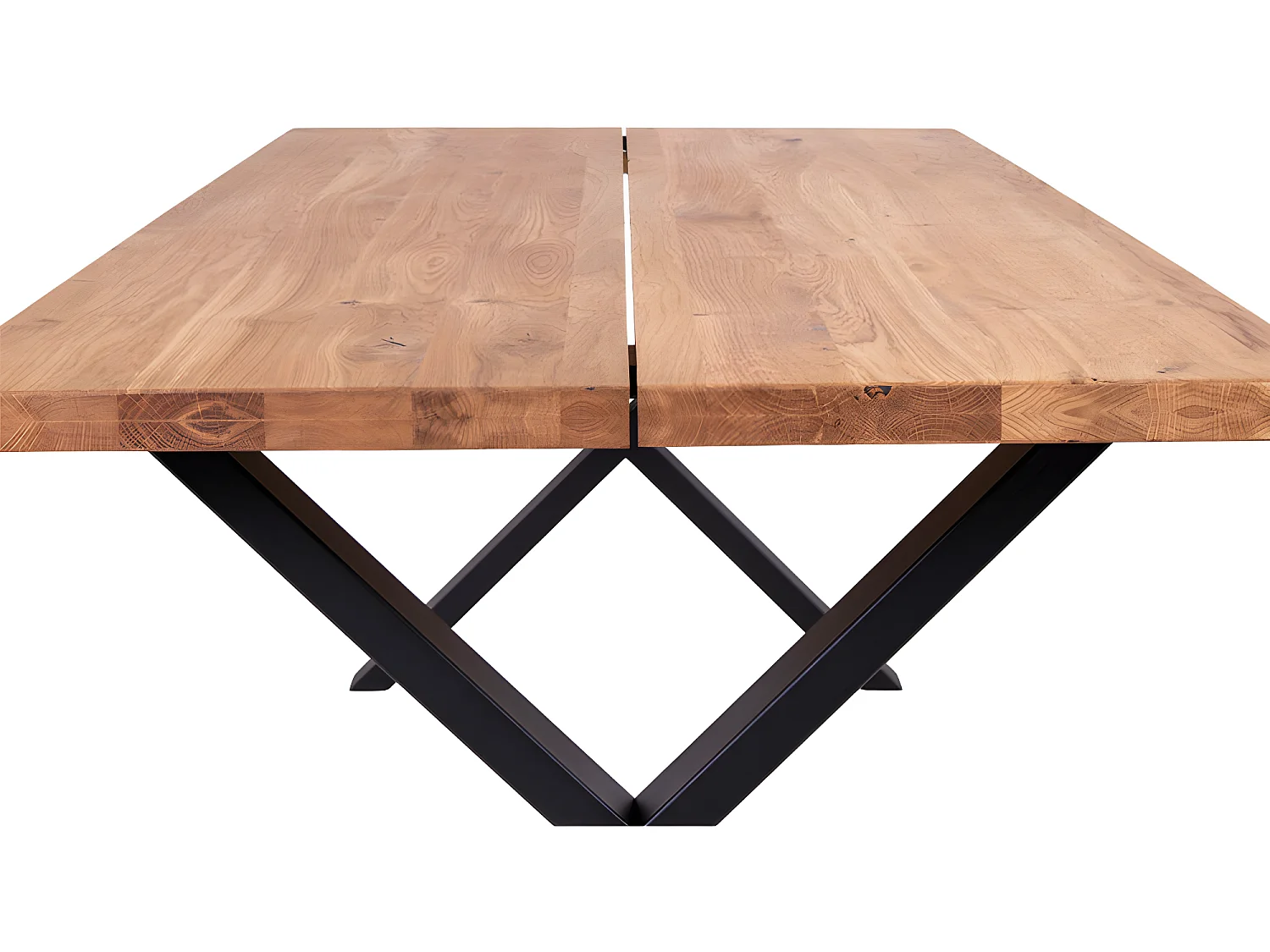 Montpellier - Table à manger 8 personnes en bois et métal - Bois clair / noir