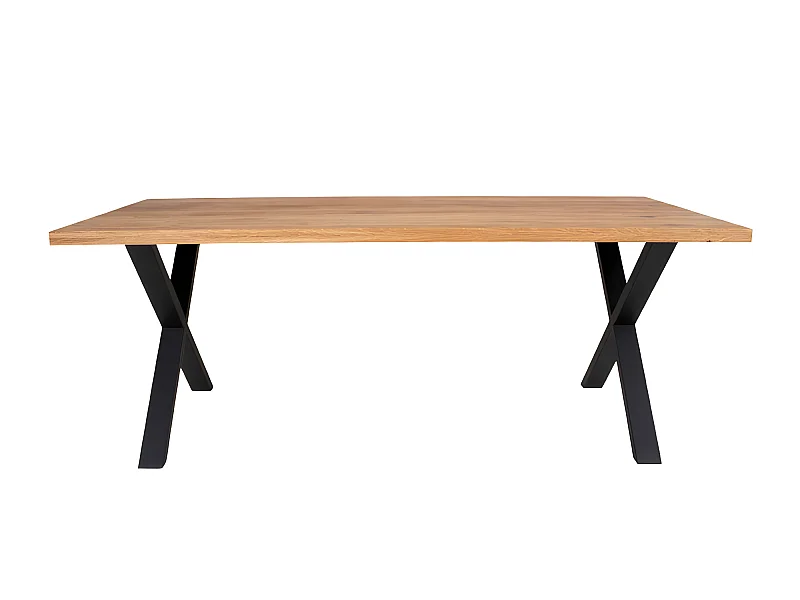 Montpellier - Table à manger 8 personnes en bois et métal - Bois clair / noir