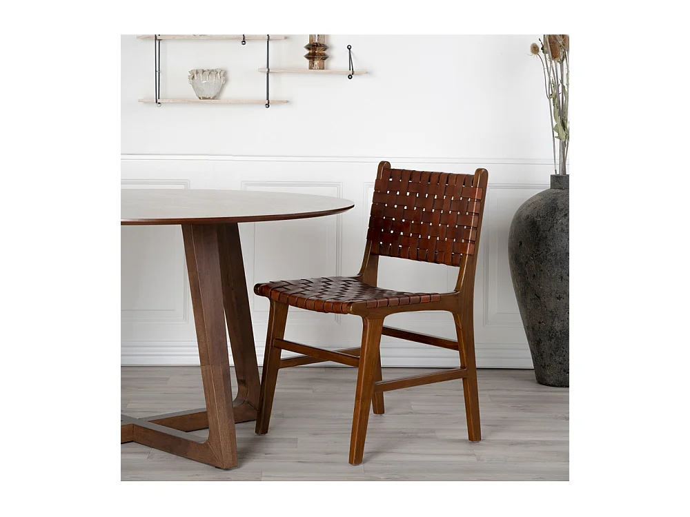 Table de salle à manger BRAKO Ø137cm – Placage noyer naturel