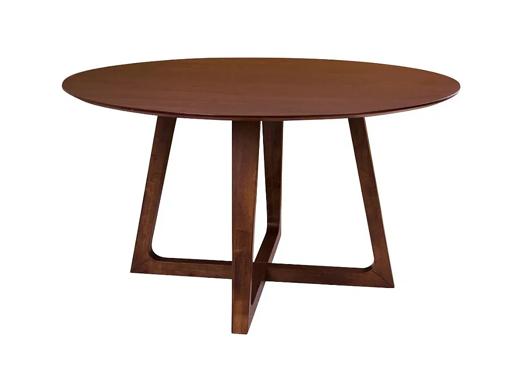 Mesa de comedor BRAKO Ø137 cm – Chapa de nogal natural