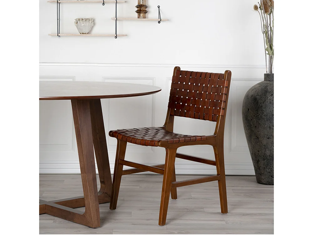 Table de salle à manger BRAKO Ø137cm – Placage noyer naturel