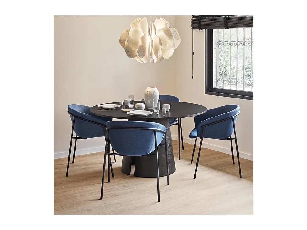 Cep - Table à manger ronde en bois ø137cm - Couleur - Noir