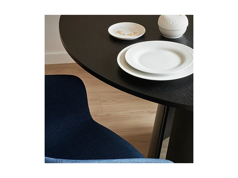 Cep - Table à manger ronde en bois ø137cm - Couleur - Noir