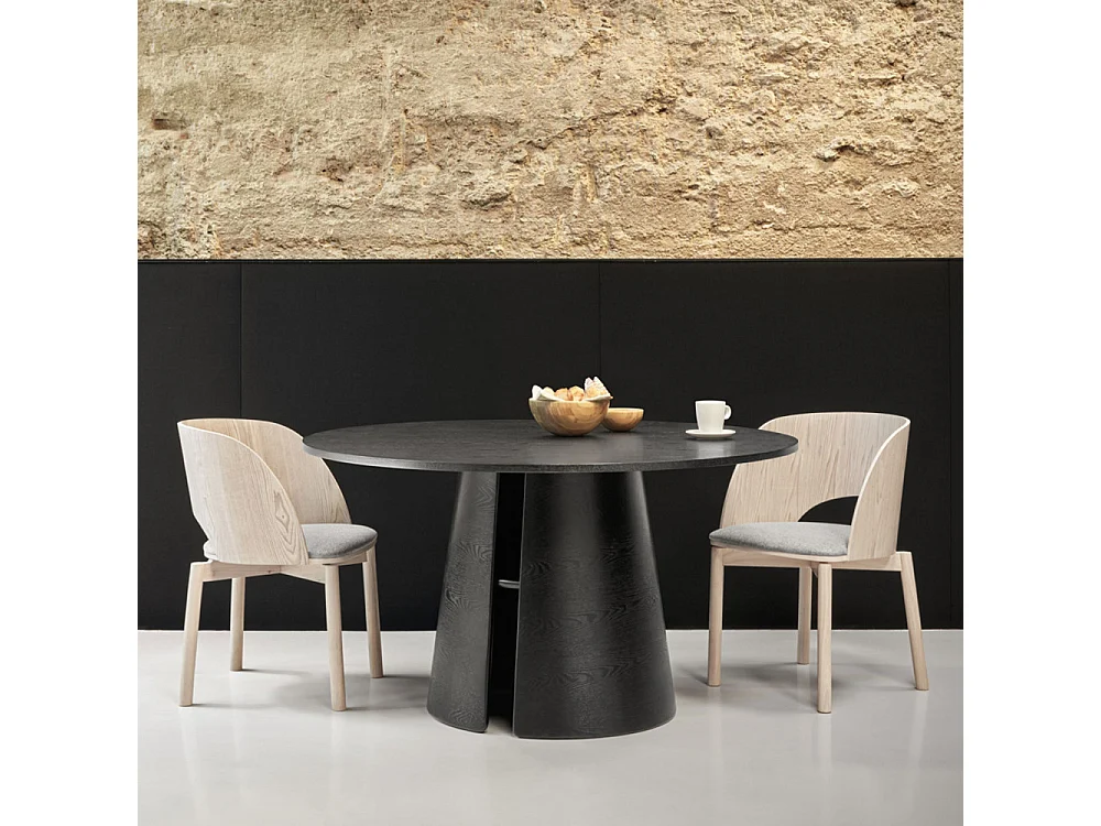 Cep - Table à manger ronde en bois ø137cm - Couleur - Noir