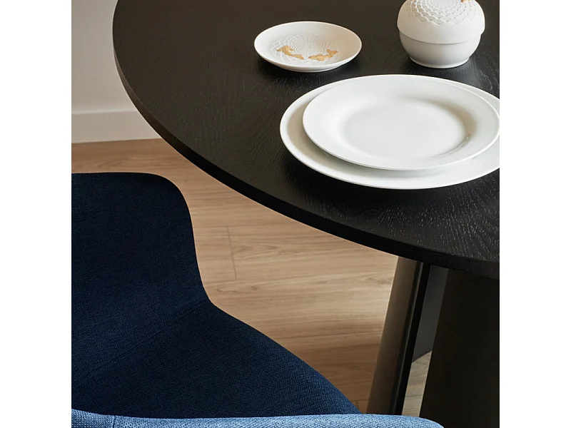 Cep - Table à manger ronde en bois ø137cm - Couleur - Noir