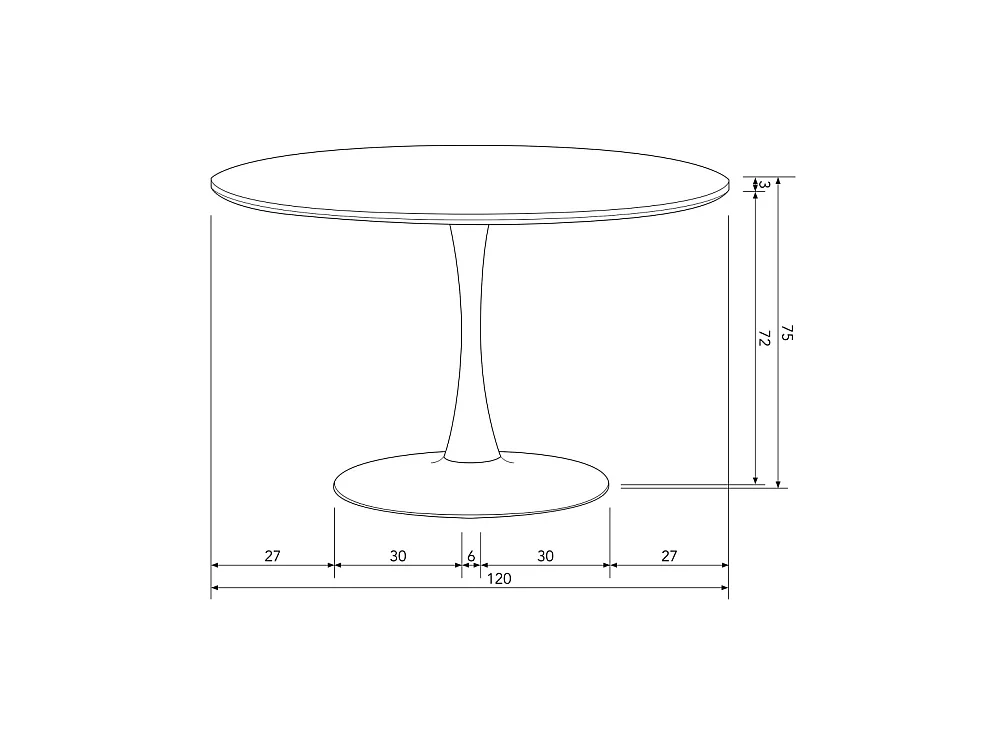 Mesa de comedor redonda en negro MDF Sammy