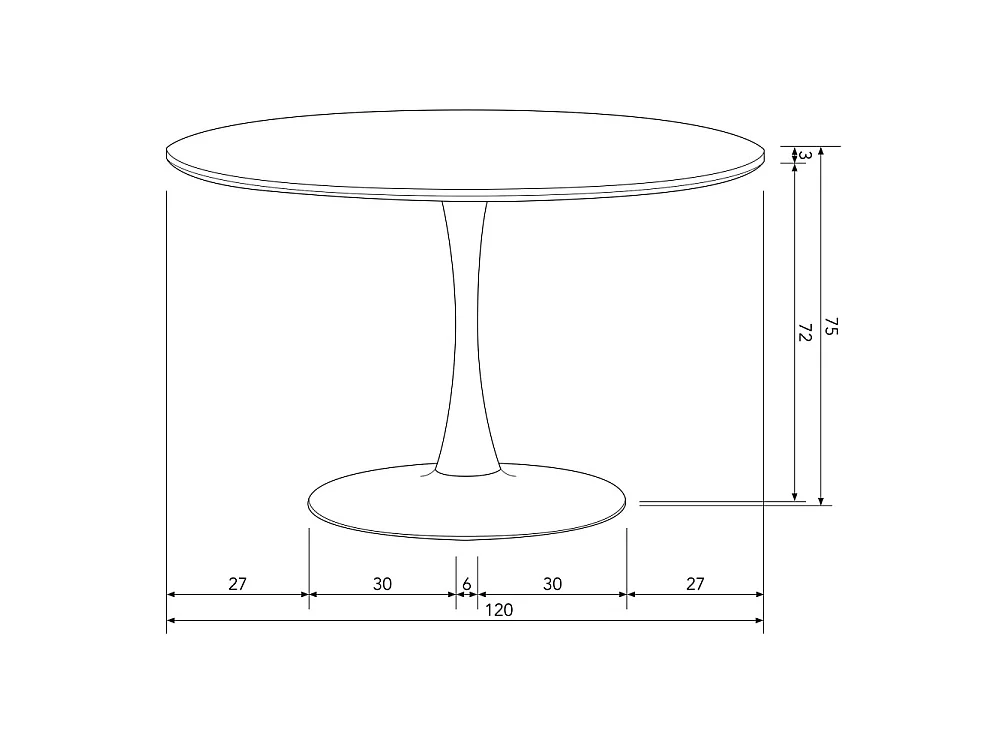 Mesa de comedor redonda en negro MDF Sammy
