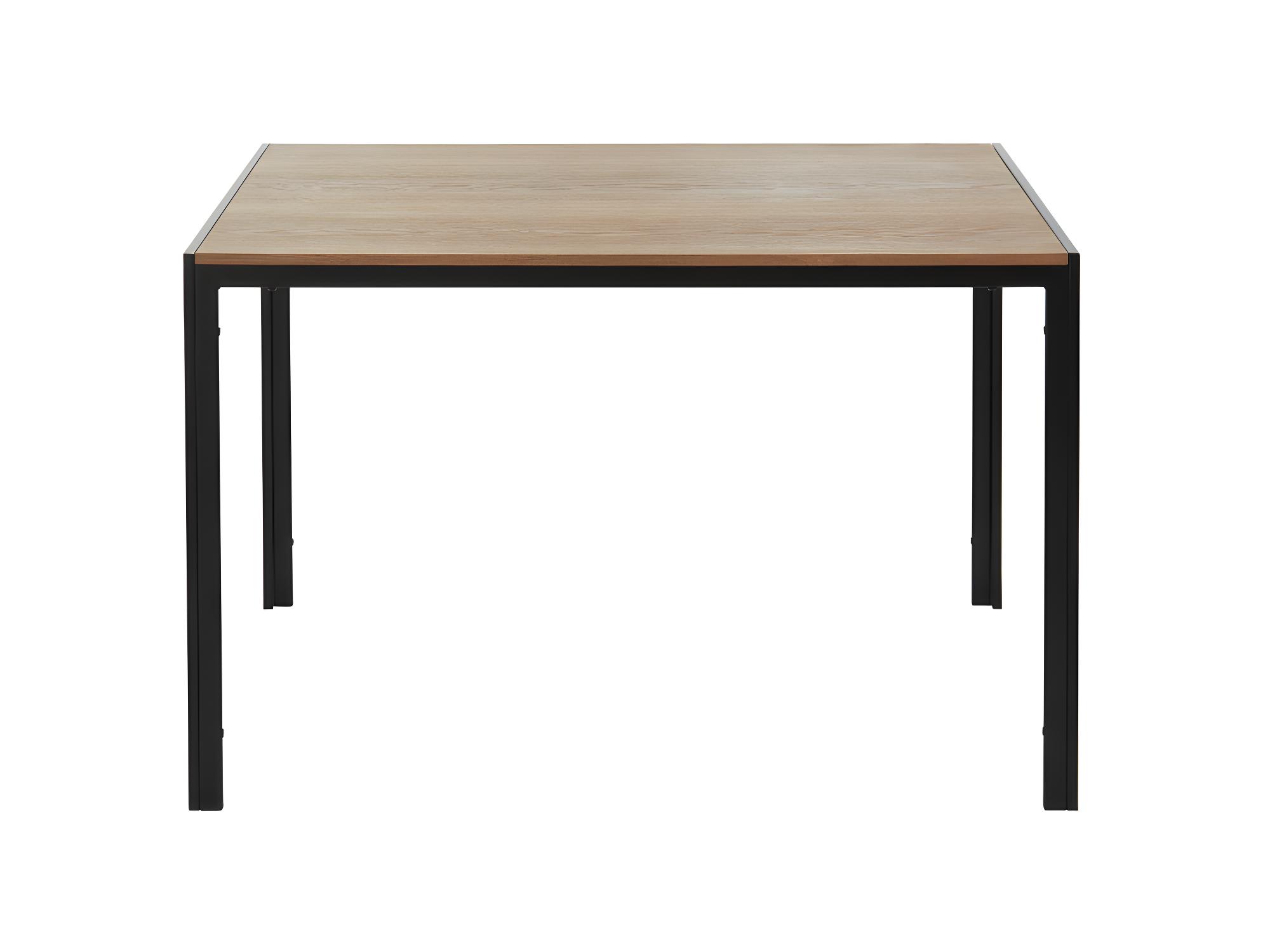 Tuzi - Table à manger plaquée frêne et métal 120 x 80 cm - Couleur ...