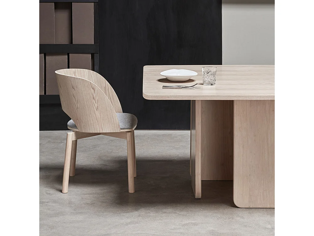 Arq - Table à manger 6 personnes carrée en bois - Couleur - Bois clair