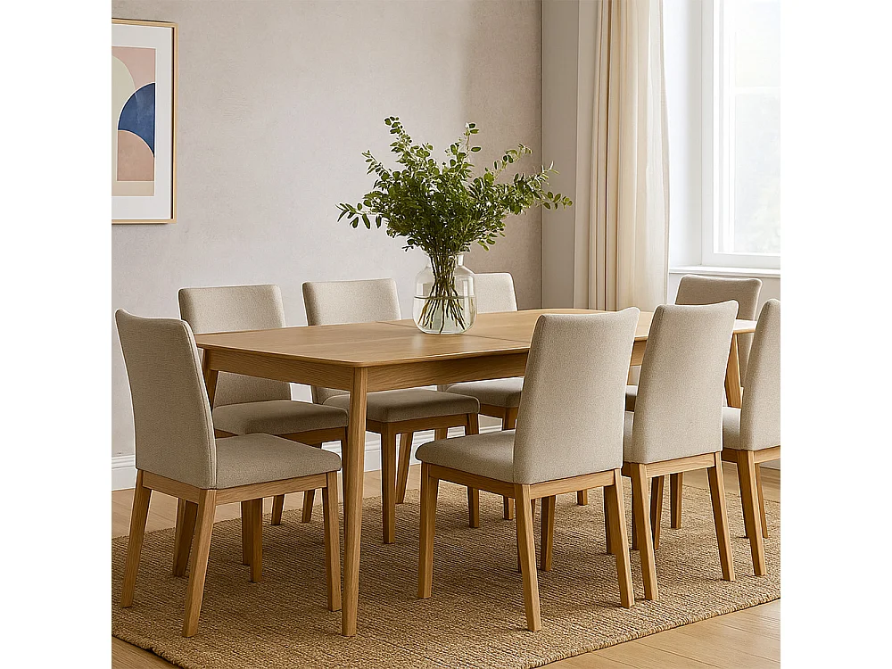 Skoll - Table à manger extensible 8 à 12 personnes 180-230x80cm - Bois clair