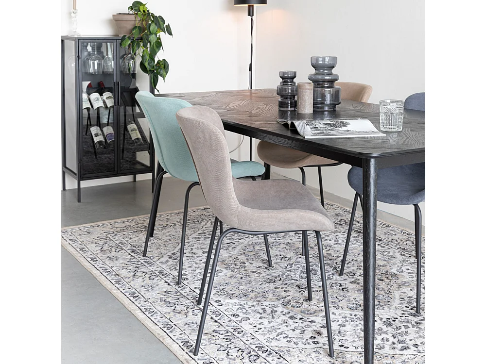 Fabio - Table à manger 8 personnes en bois - Noir