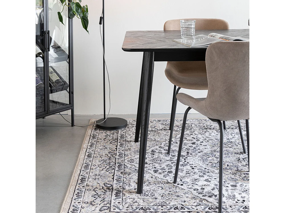 Fabio - Table à manger 8 personnes en bois - Noir