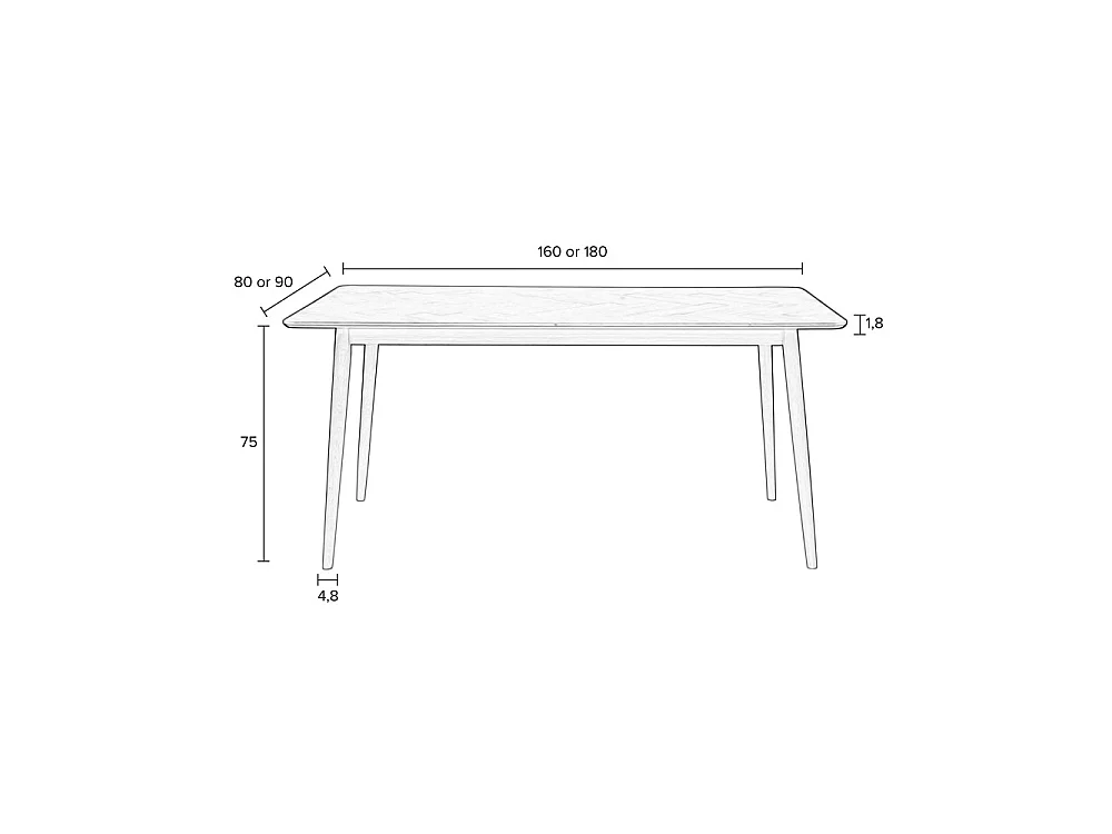 Fabio - Table à manger 8 personnes en bois - Noir