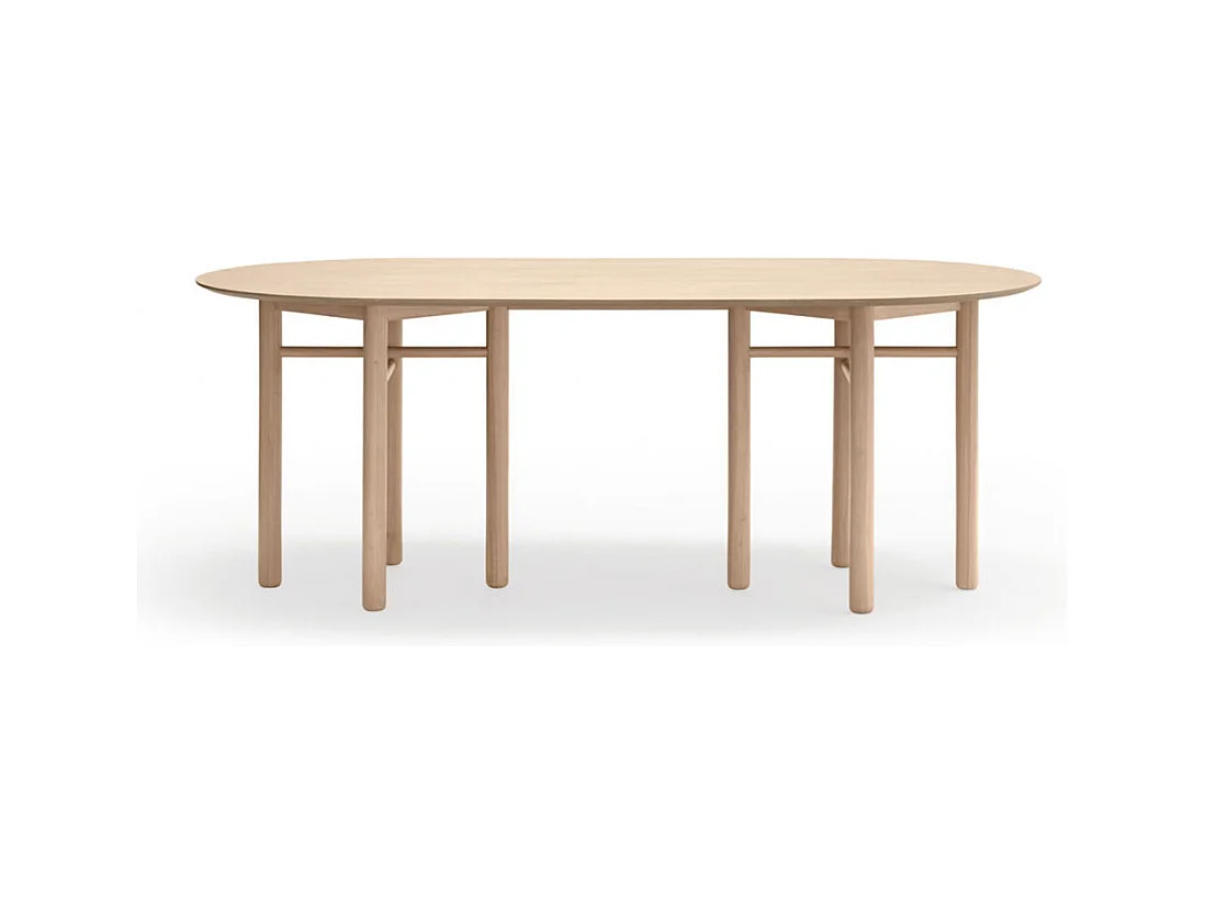 Junco - Table à manger ovale en bois 200x100cm - Couleur - Bois clair