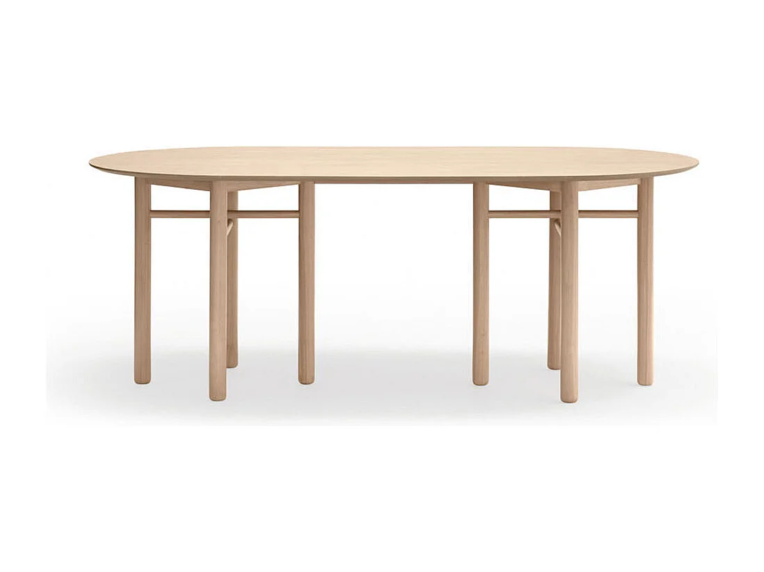 Junco - Table à manger ovale en bois 200x100cm - Couleur - Bois clair
