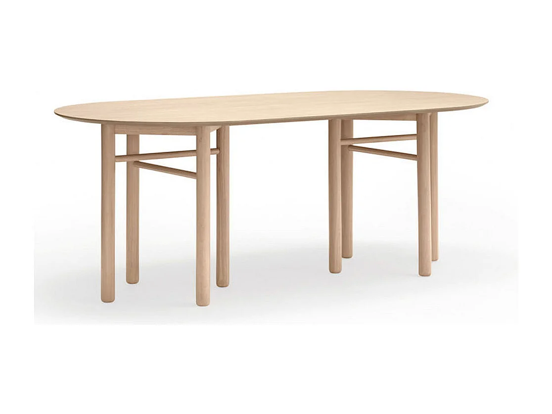 Junco - Table à manger ovale en bois 200x100cm - Couleur - Bois clair