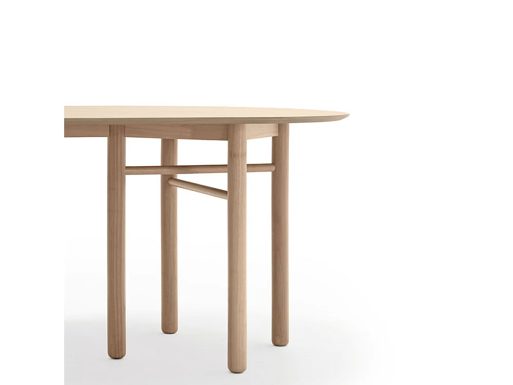 Junco - Table à manger ovale en bois 200x100cm - Couleur - Bois clair