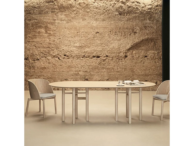 Tafel 6 plaatsen in natuurlijk hout 200x100 cm