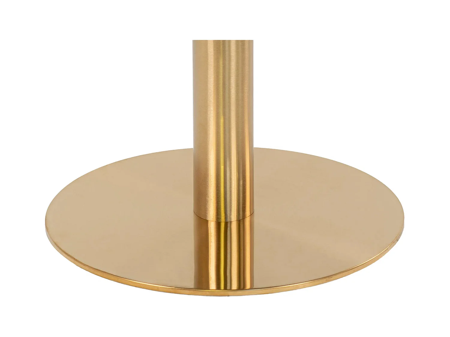 Table à manger ronde PIZA – Effet marbre blanc et pied laiton doré-Diamètre 110 cm