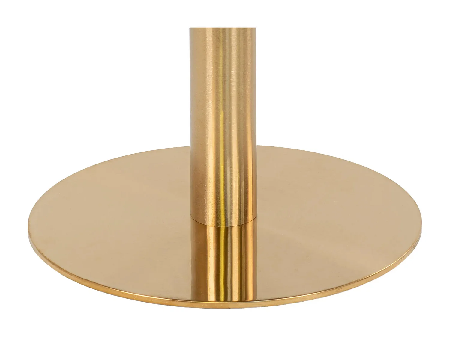 Table à manger ronde PIZA – Effet marbre blanc et pied laiton doré-Diamètre 110 cm
