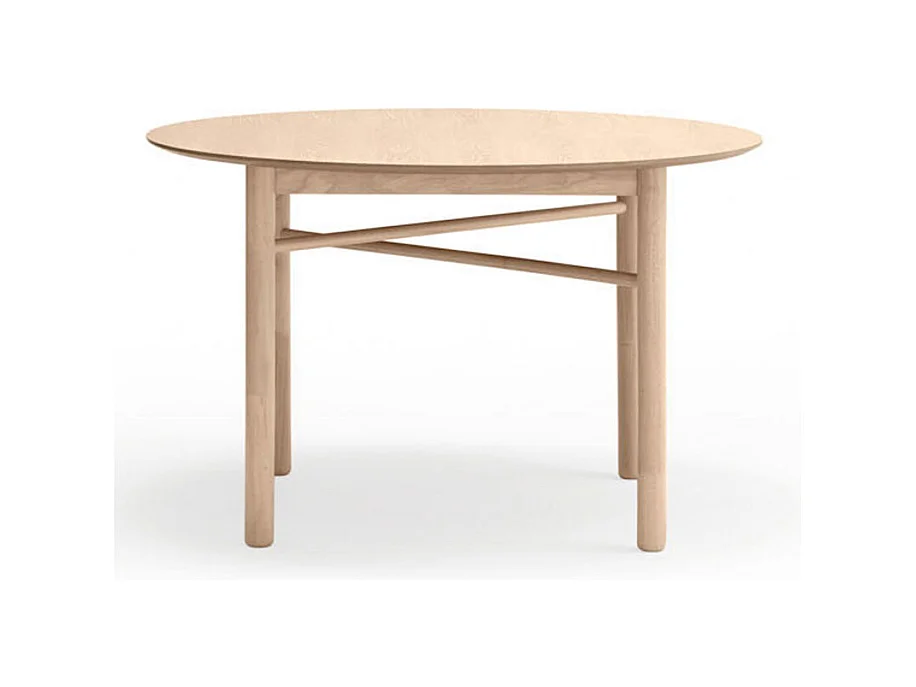 Junco - Table à manger 4 personnes ronde en bois - Bois clair
