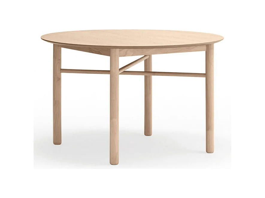 Junco - Table à manger 4 personnes ronde en bois - Bois clair