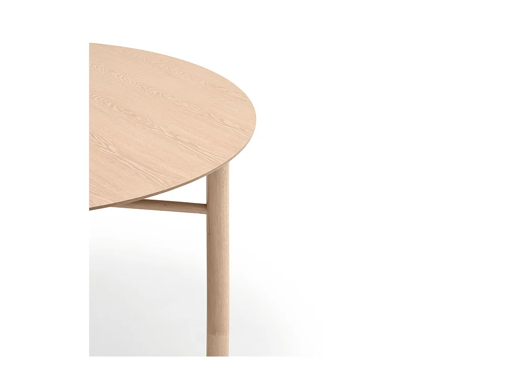 Junco - Table à manger 4 personnes ronde en bois - Bois clair