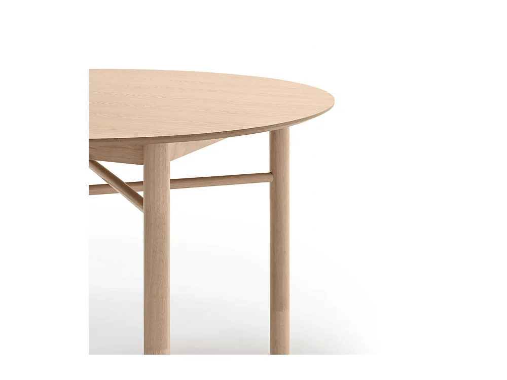 Junco - Table à manger 4 personnes ronde en bois - Bois clair