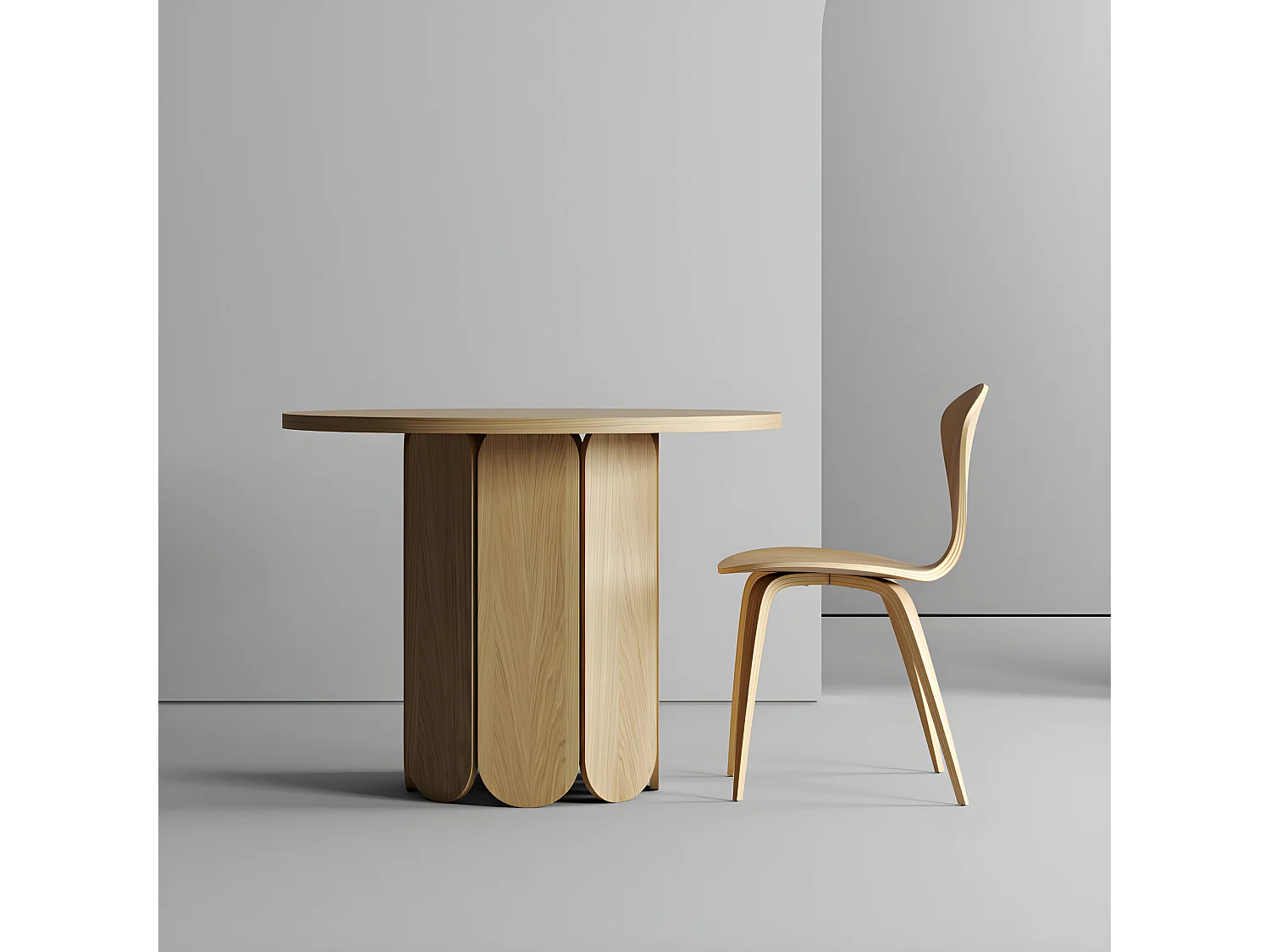 Table à Manger Ronde Design "Soft" 98cm Chêne