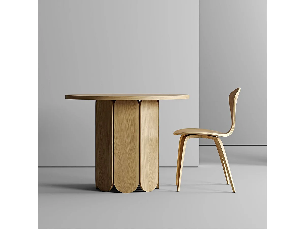 Table à Manger Ronde Design "Soft" 98cm Chêne