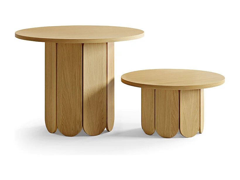 Table à Manger Ronde Design "Soft" 98cm Chêne