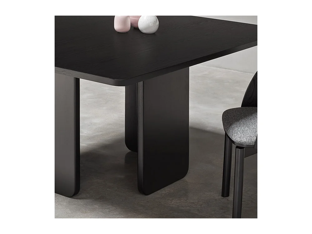 Tavolo 4 posti in legno frassino nero 137x137 cm