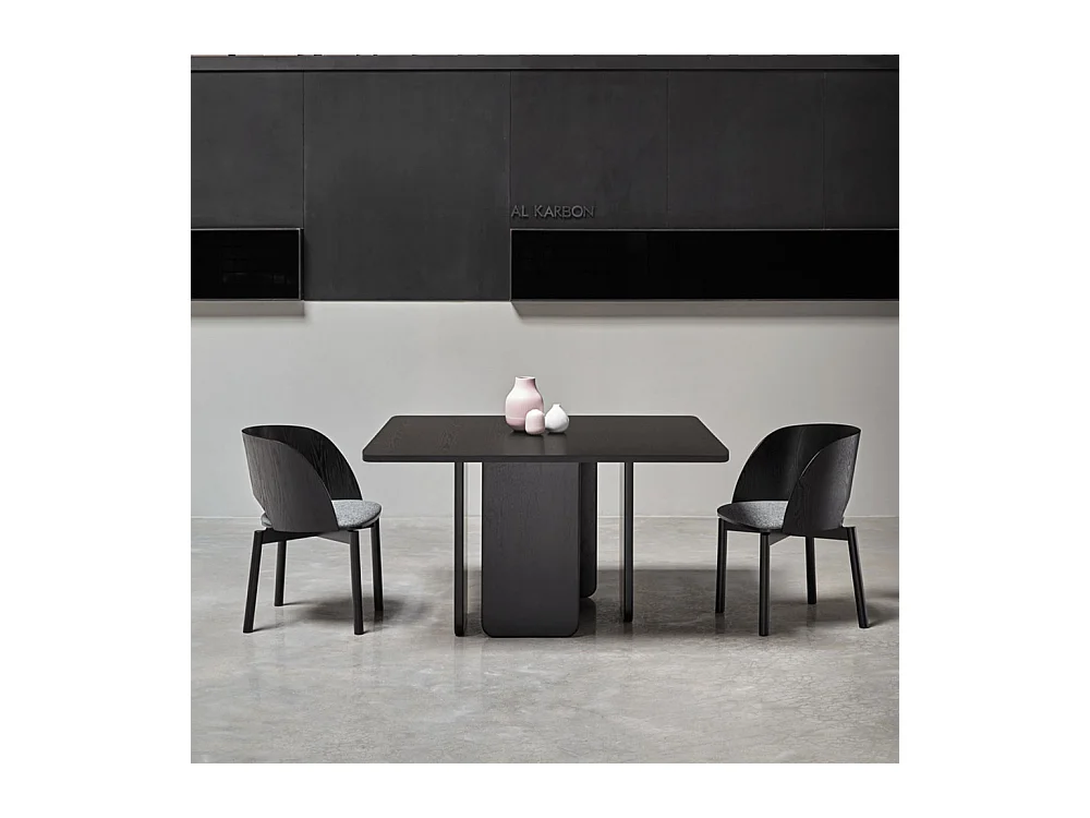 Arq - Table à manger 6 personnes carrée en bois - Couleur - Noir